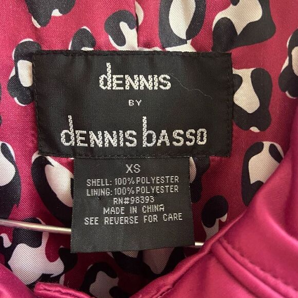 Dennis by Dennis Basso Fuchsia Pink Satin Trench Coat Jacket Barbiecore XS - Picture 4 of 6